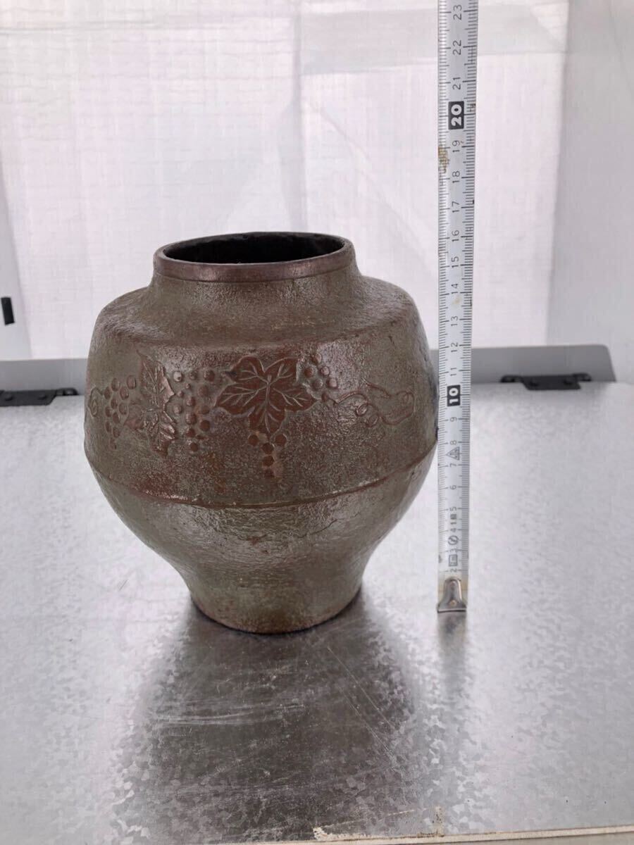 HG6 送料無料 壷 水指す 花瓶 花器 茶入れ 茶道具 茶入れ 南部 鉄 南部鉄器拍卖