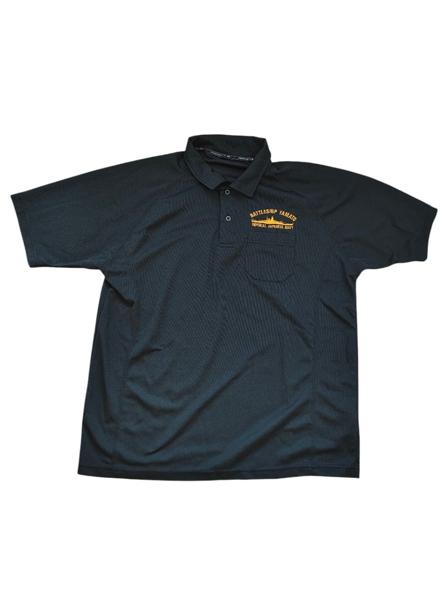 【送料★185円】ポロシャツ 戦艦大和 グッズ YAMATO ポロシャツ トップス 半袖 刺繍 ポリエステル Lサイズ相当 ブラック 黒 拍卖
