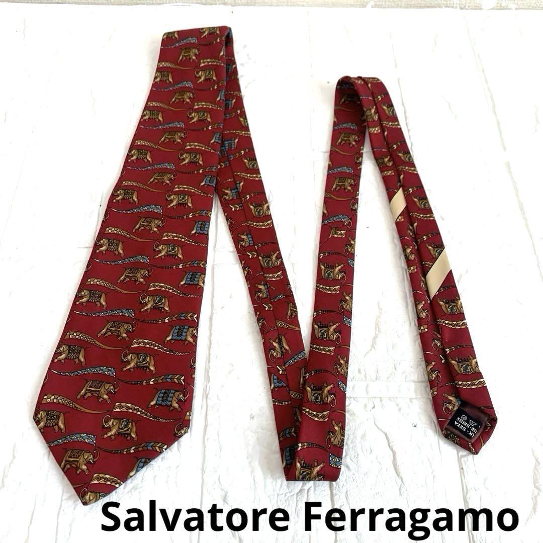 Salvatore Ferragamo フェラガモ ネクタイ ゾウ 象柄拍卖