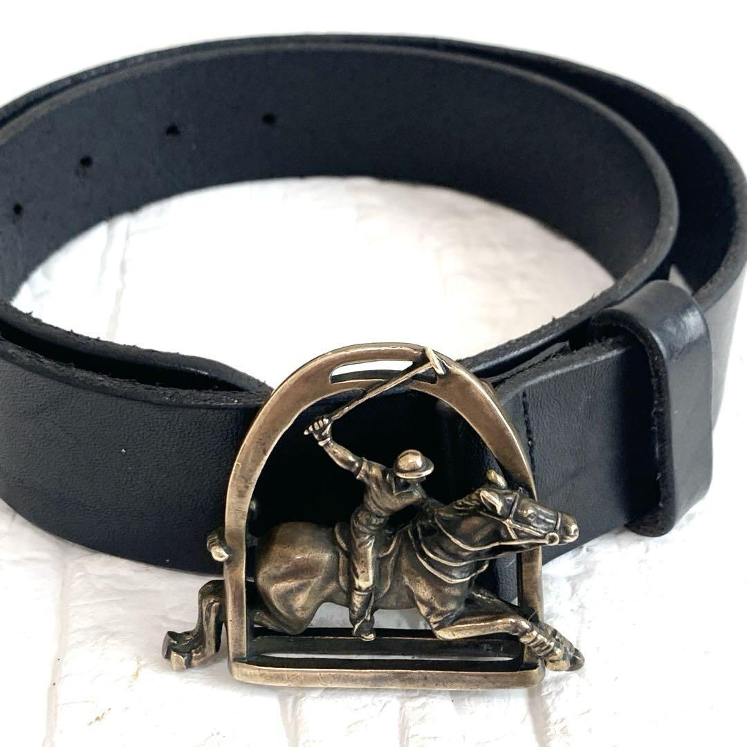 希少 ラルフローレン ベルト Ralph Lauren レザー ロゴバックル拍卖