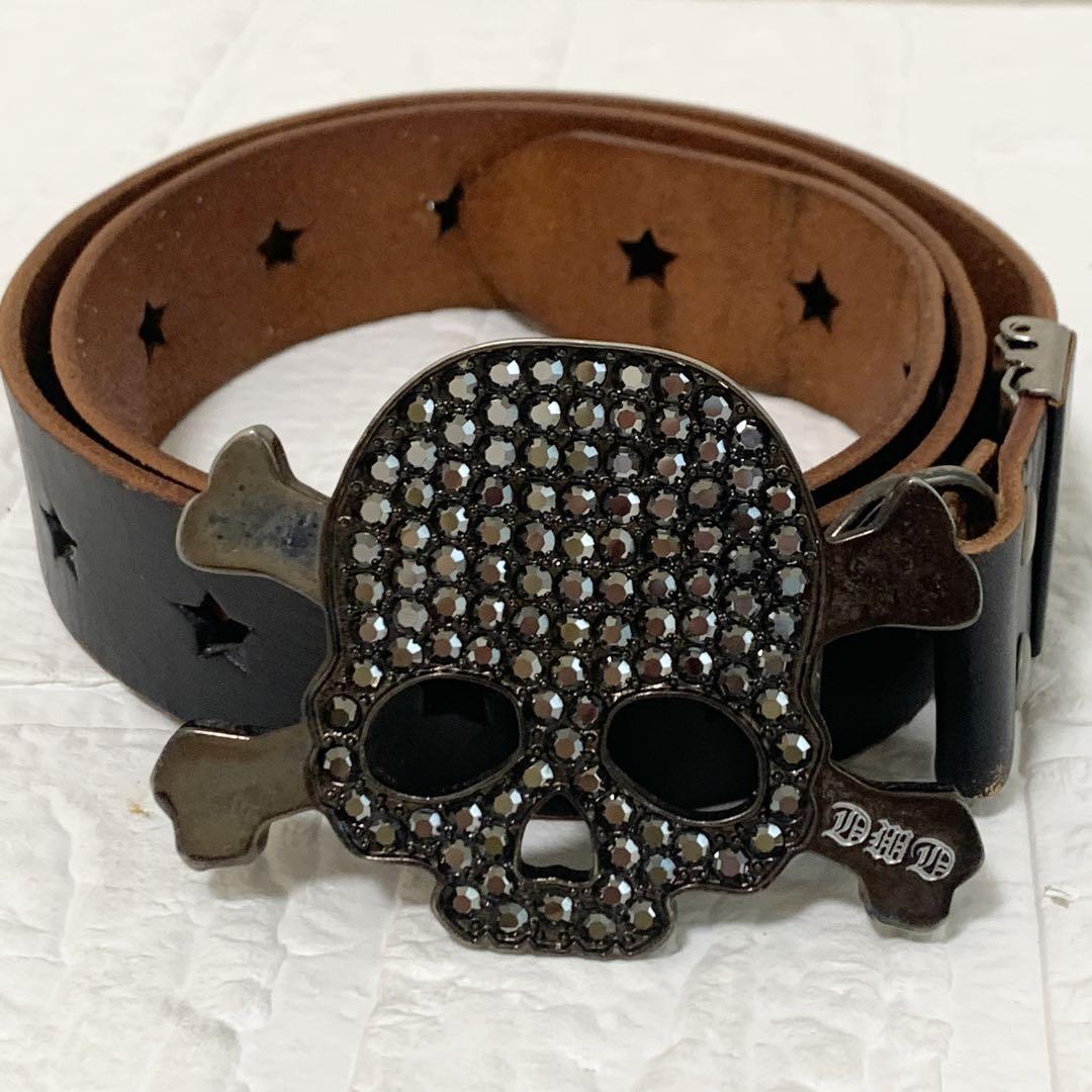 DWD ダンスウィズドラゴン ベルト ゴルフベルト ブラック スカル ドクロ拍卖