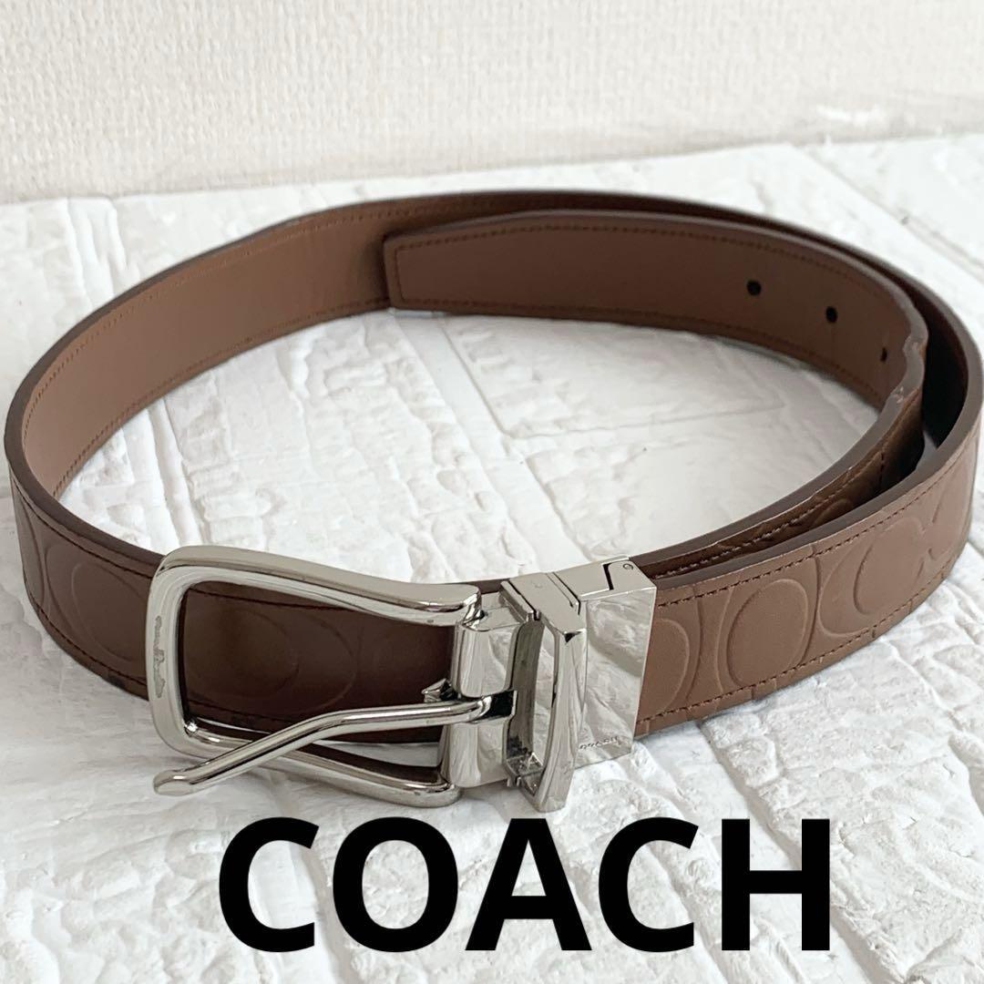 COACH コーチ ベルト 回転式リバーシブル シグネチャー拍卖