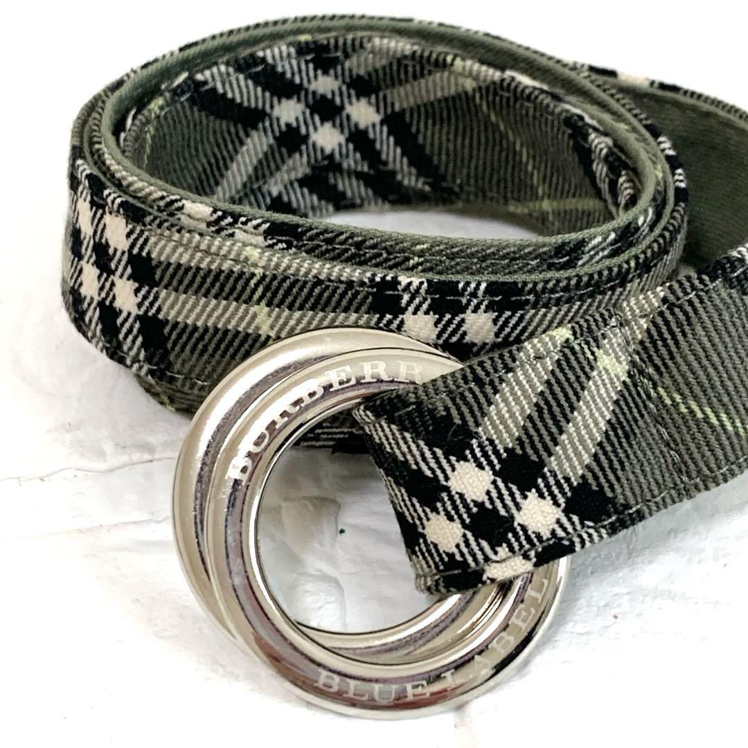 バーバリーブルーレーベル ベルト ダブルリング チェック BURBERRY BLUE LABE拍卖