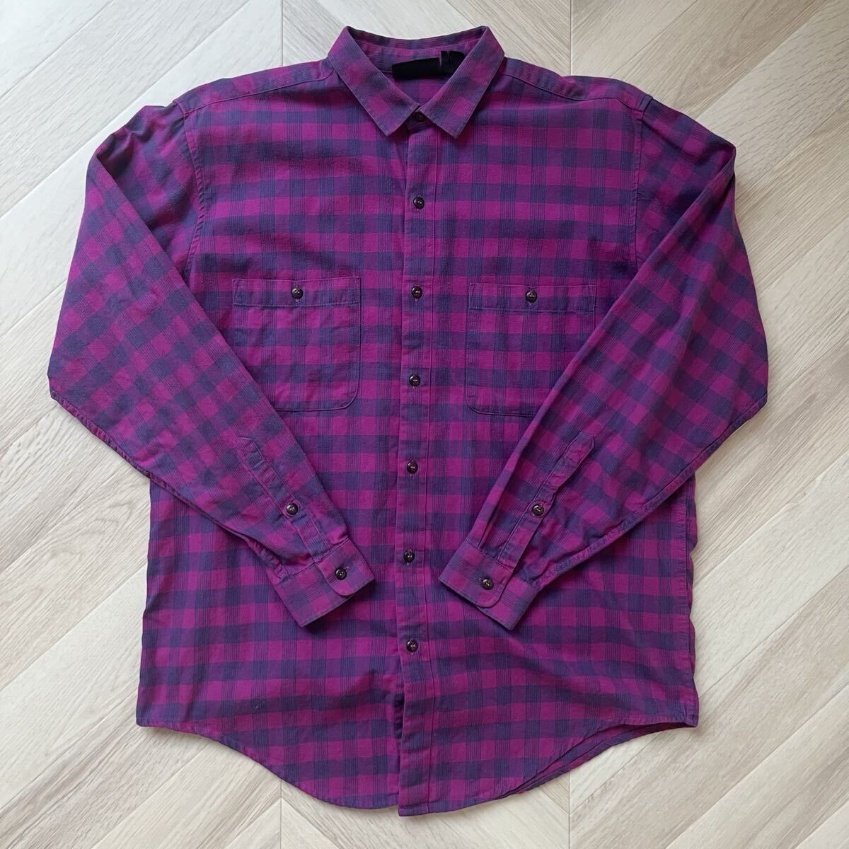 パタゴニア ネルシャツ Mサイズ ポルトガル製 オンブレ チェックピンク 長袖シャツ拍卖