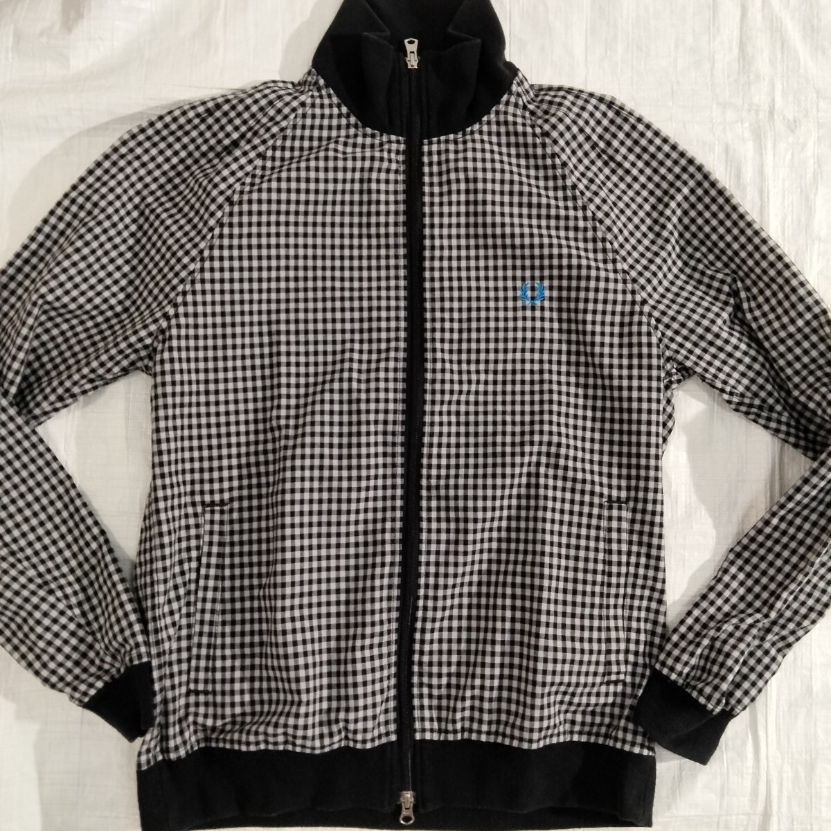 フレッドペリー FRED PERRY トラック トップ ジャケット Track Top JKT ドリズラー スウィングトップ 黒白 ギンガム ブルゾン 男女兼拍卖