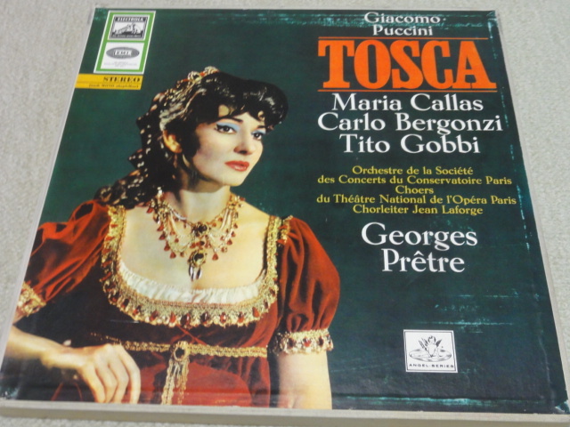 プッチーニ「トスカ」 全曲2LP プレトル指揮パリ音楽院交響楽団 独EMI 白犬 初期盤拍卖