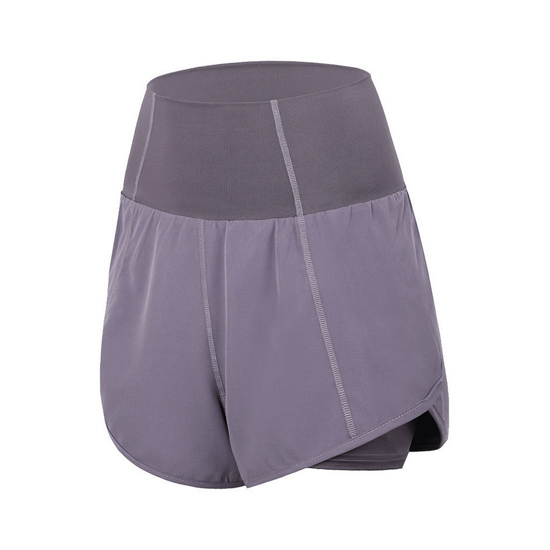 ハイウエストスポーツショーツ 速乾性 レディース ランニング フィットネスパンツ ダンス ヨガ パンツ Sサイズ パープル拍卖