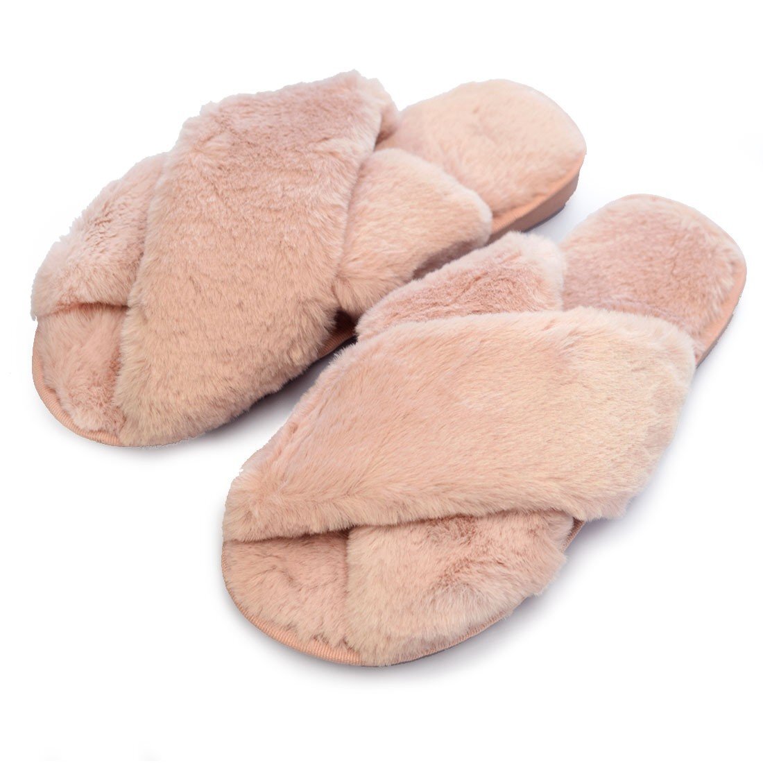 もこもこスリッパ Sサイズ(36-37) 23cm ピンク ルームシューズ クロスベルト サンダル スリッパ拍卖