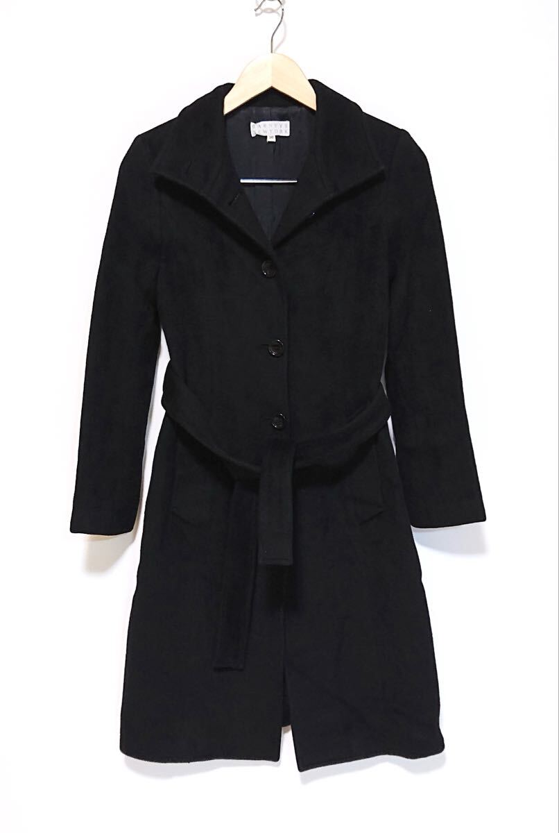 h4298gg 日本製 BARNEYS NEWYORK(バーニーズニューヨーク)サイズ38(S位) コート ブラック レディース 秋冬アウター 上着 通勤 オフィス 拍卖