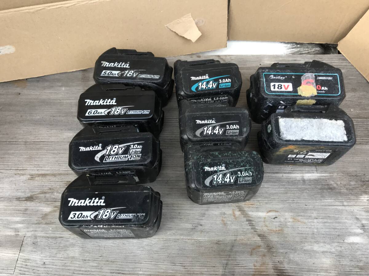 ジャンク マキタ makita リチウムイオンバッテリー1個セット 18V 4個、14.4V 3個 その他2個拍卖