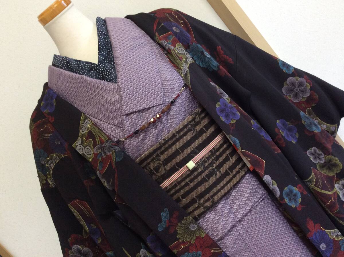 即決 セパレート着物と半幅作り帯 選べる半衿、選べる羽織 和装4点セット販売 ※帯締めと帯留は付属しません。ゆうパック込9月22日初出品拍卖