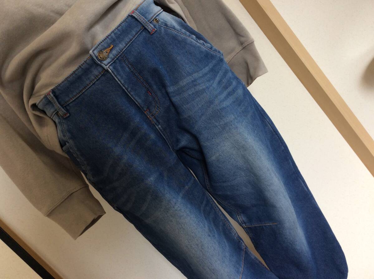 即決 楽天アンドイット購入 総裏起毛デニムサルエルパンツ レディースL 人気商品 レターパックプラス込 9月28日初出品拍卖