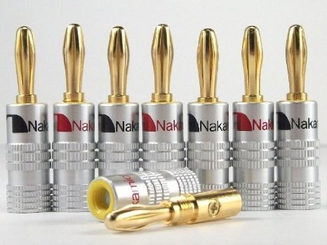 『即決』 ナカミチ Nakamichi 24K 金メッキ バナナプラグ 12本セット拍卖