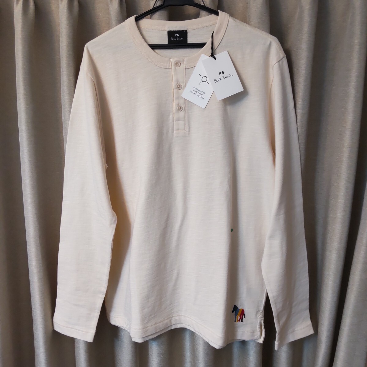 ■PS ポールスミス■ヘンリーネックロングティーシャツ ■外 マルチゼブラ■L定価2.2万円拍卖