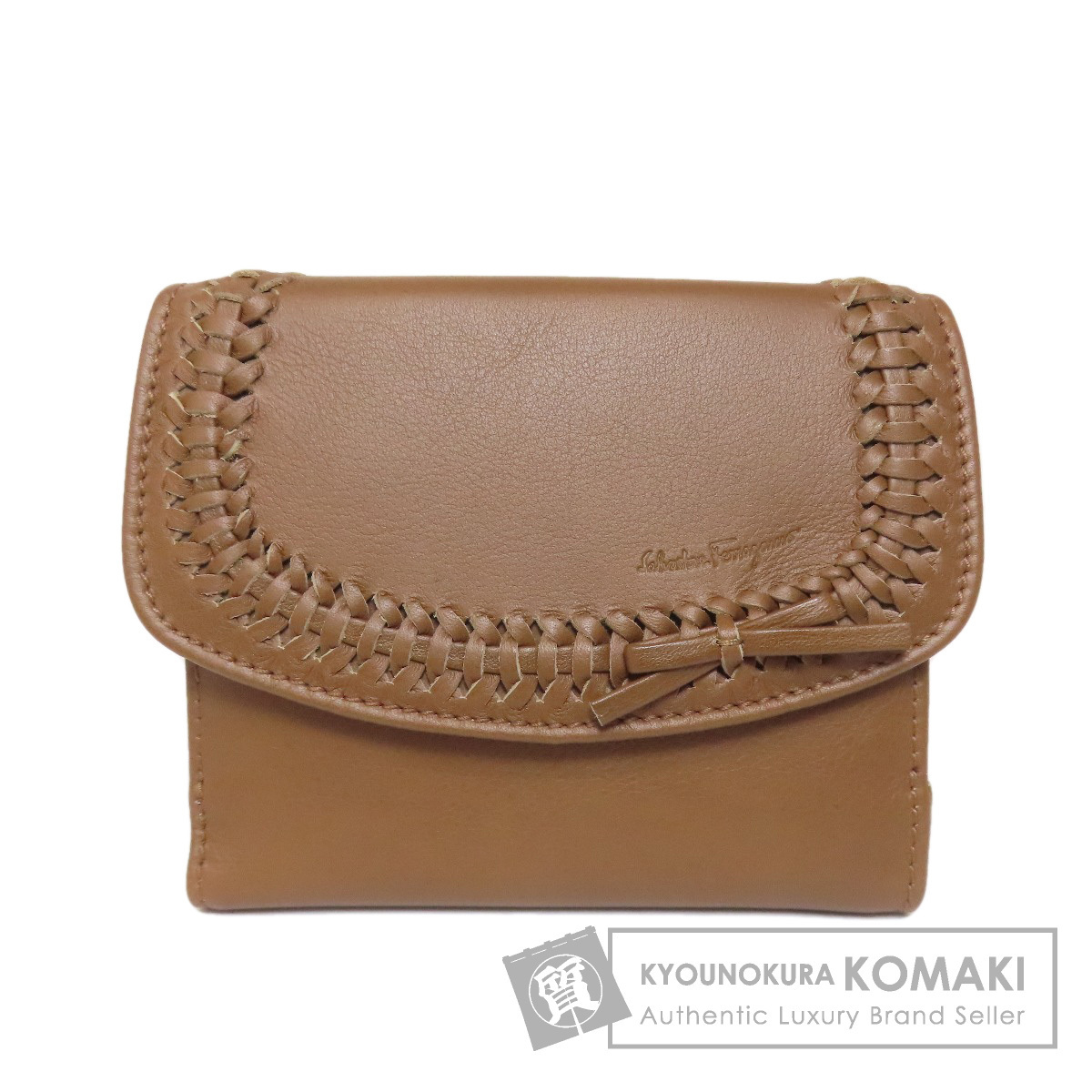 Salvatore Ferragamo サルヴァトーレフェラガモ リボン 二つ折り財布(小銭入れあり) レザー レディース 中古拍卖