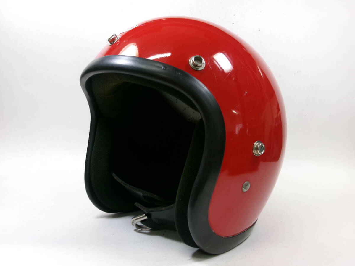 最初期! 70s BELL R-T ジェットヘルメット 赤 7 3/8 目深加工済み M ★70年代 ベル 500TX TOPTEX RT ごま塩 マグナム STAR SHORTY ショベル拍卖
