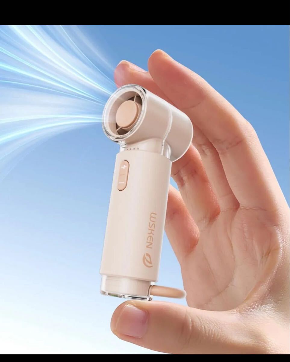 ハンディファン 携帯扇風機 手持ち扇風機 3000mAh大容量 20,000RPM強力送風 最長10時間連続使用 5段階風量調節 ピンク拍卖