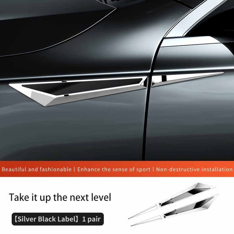 車 サイド フェンダー 金属 ドア 傷防止 26cm シルバー ブラック ステンレス シール 貼り付け 装飾 外装 エアロ 左右セット t6942拍卖