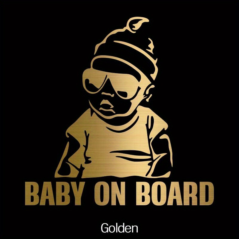 デカール 赤ちゃんが乗っています BABY ON BOARD 車用 シール 18cm ゴールド 金色 ビニール 防水 おしゃれ かわいい 窓用 ステッカー t8769拍卖