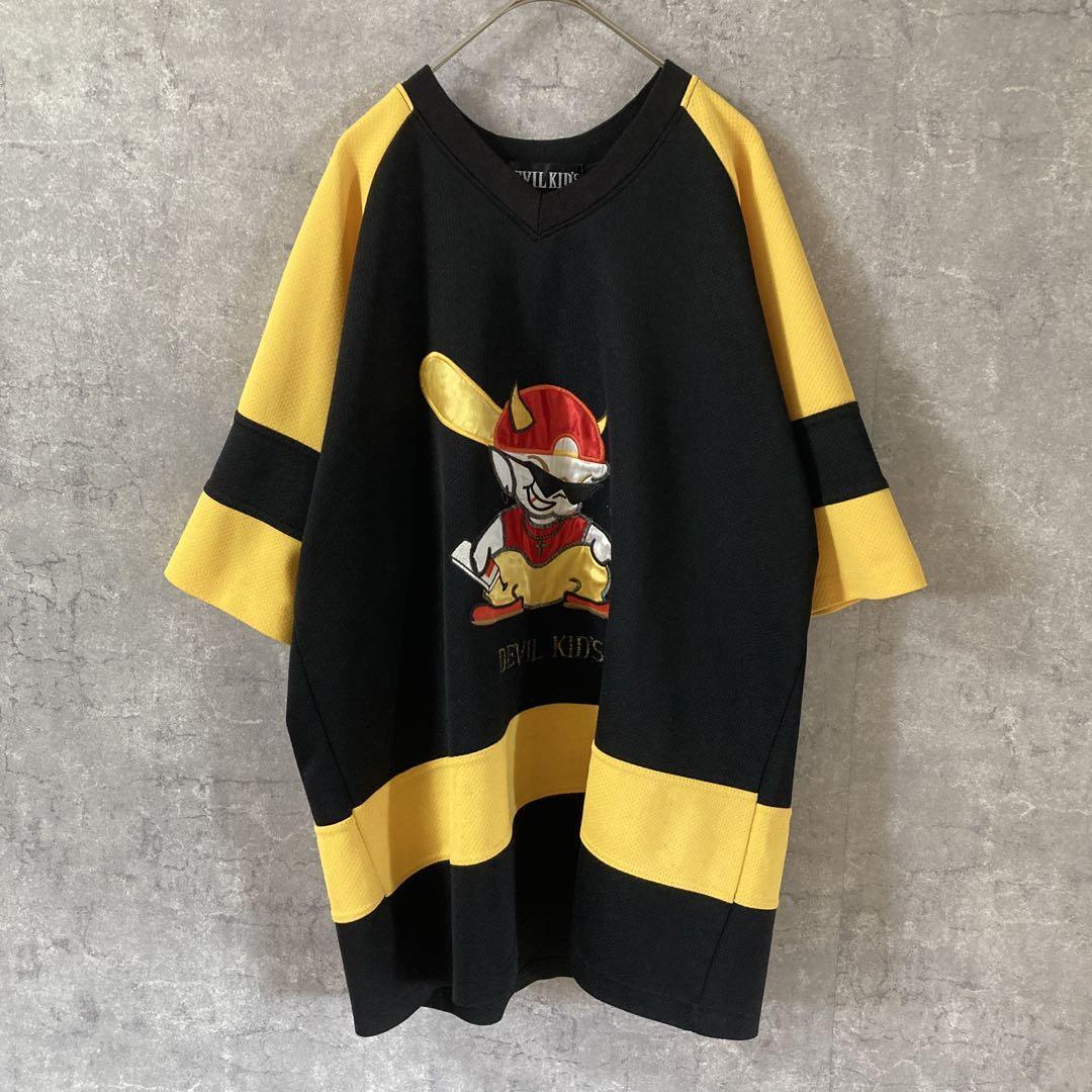 デビルキッズ Tシャツ Y2K ストリート系 刺繍 古着 フリーサイズ メンズ拍卖