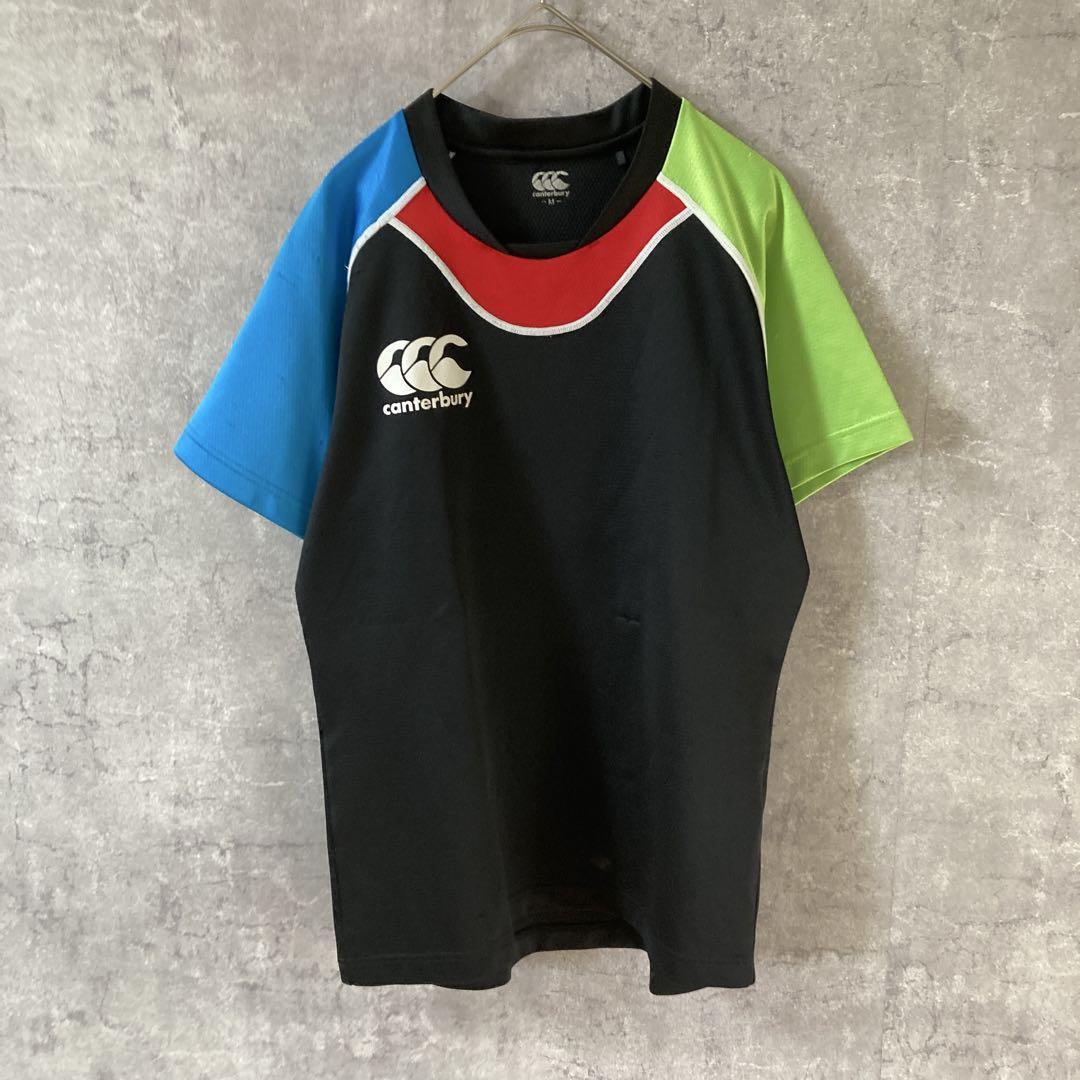 カンタベリー Tシャツ 切替デザイン カラーブロック ラグビー 半袖 ドライ拍卖