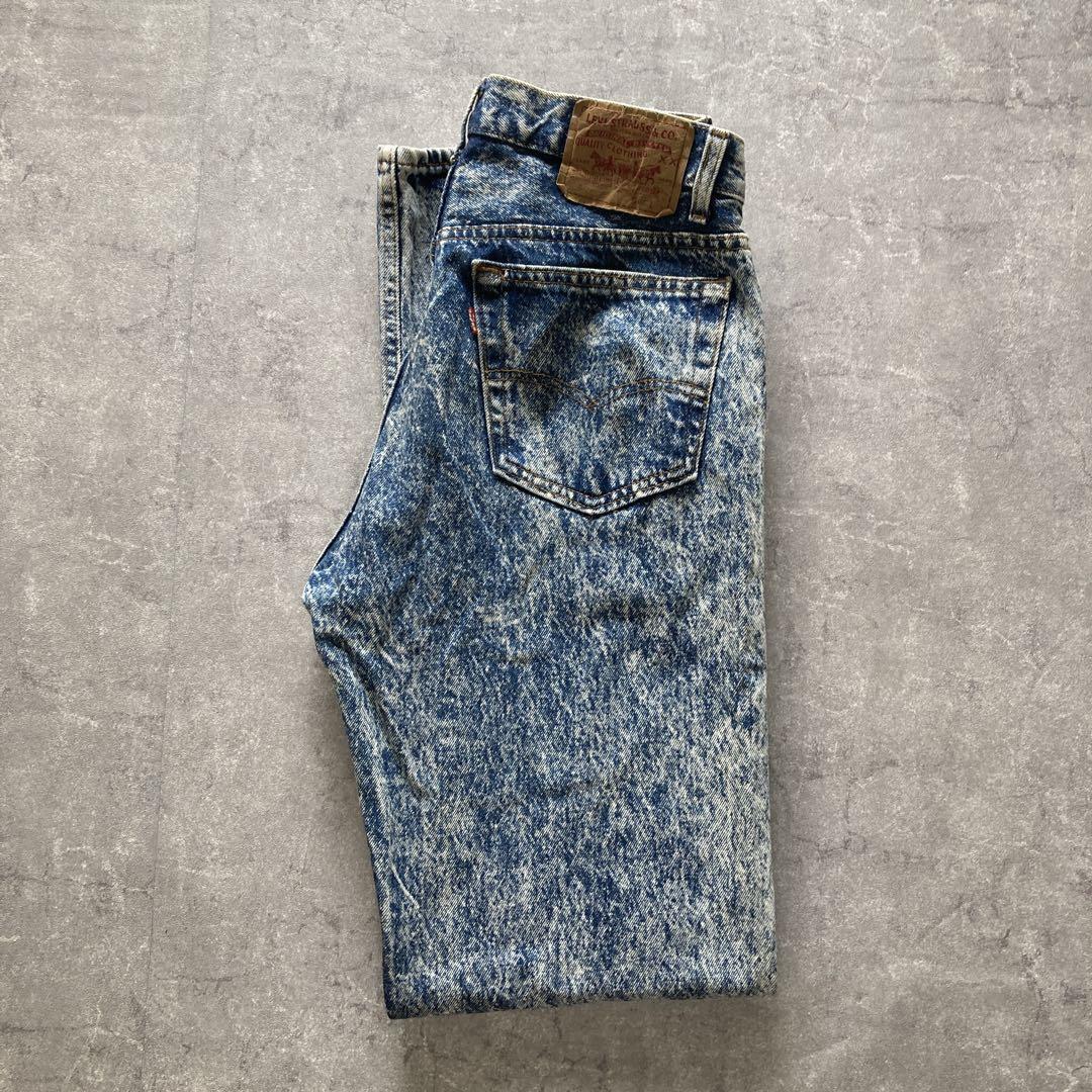 【USA製】90s Levi's 501 ケミカルウォッシュデニム W32L34拍卖