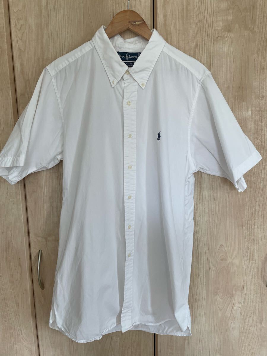 ★美品 ラルフローレン 半袖 ボタンダウン シャツ 白 RALPH LAUREN オックスフォード XL★拍卖