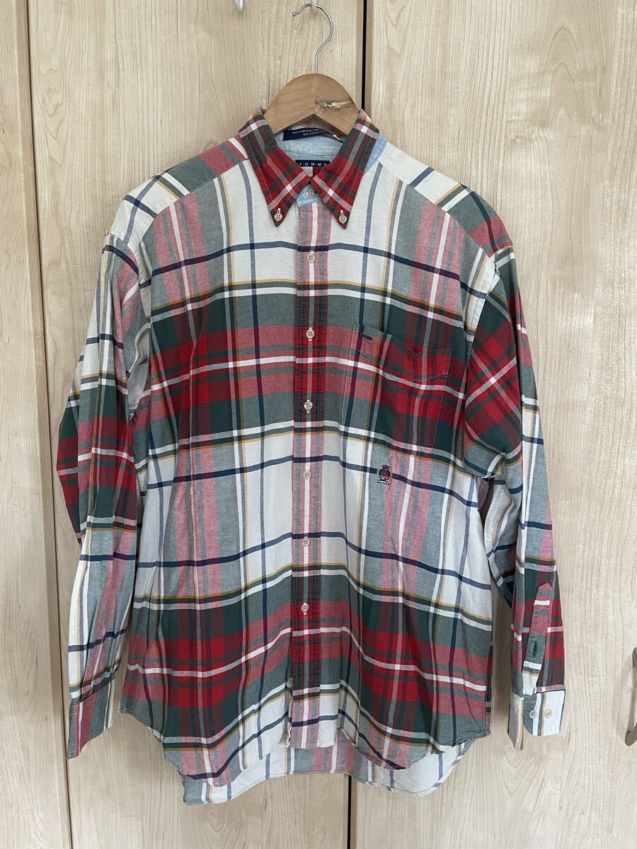 ★美品 トミーヒルフィガー tommy 長袖シャツ チェック ネルシャツ M★拍卖