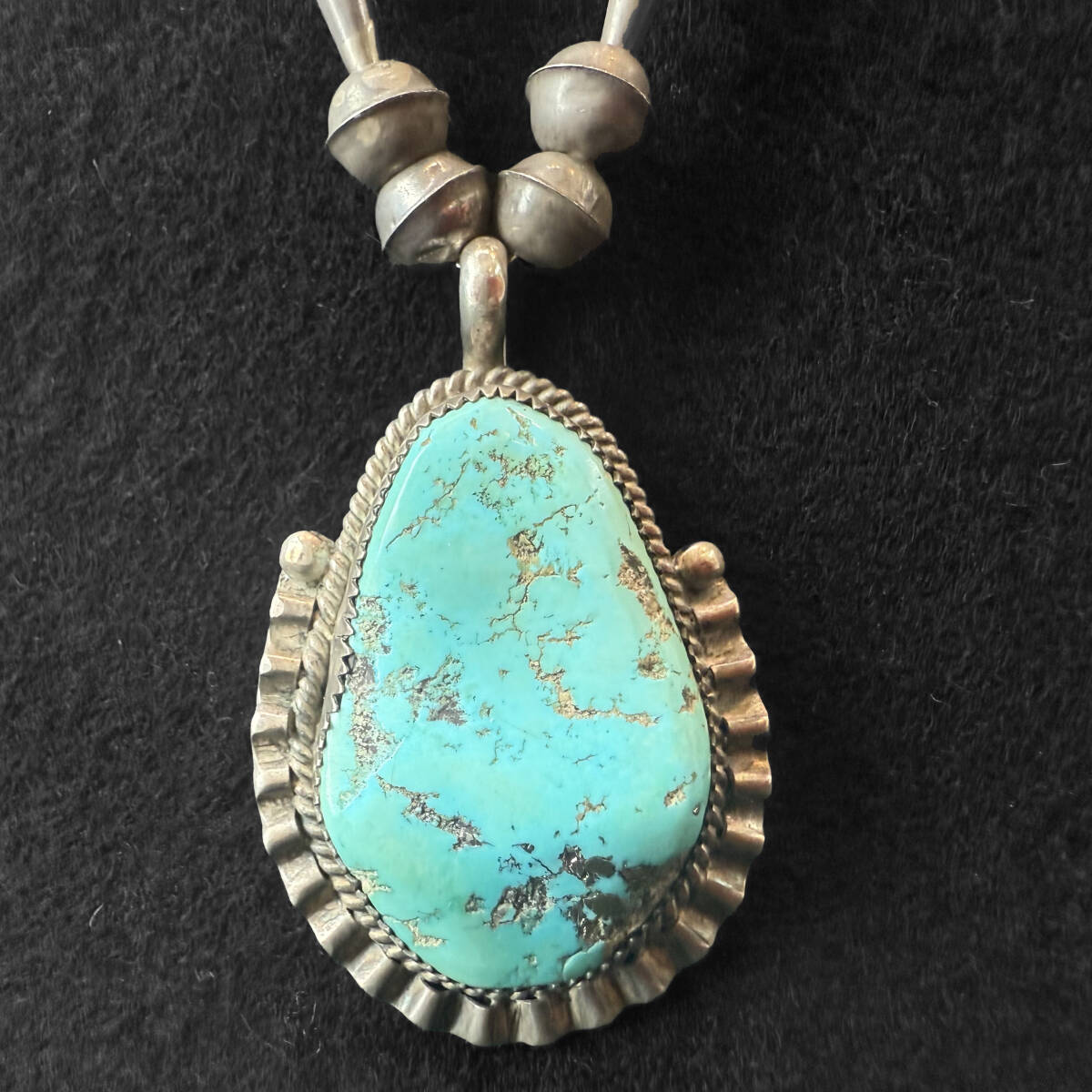 超希少! Navajo 故 Jack Adakai ナバホ ジャック アダカイ ターコイズペンダントトップ インディアンジュエリー Old pawn 40s guild ギルド拍卖