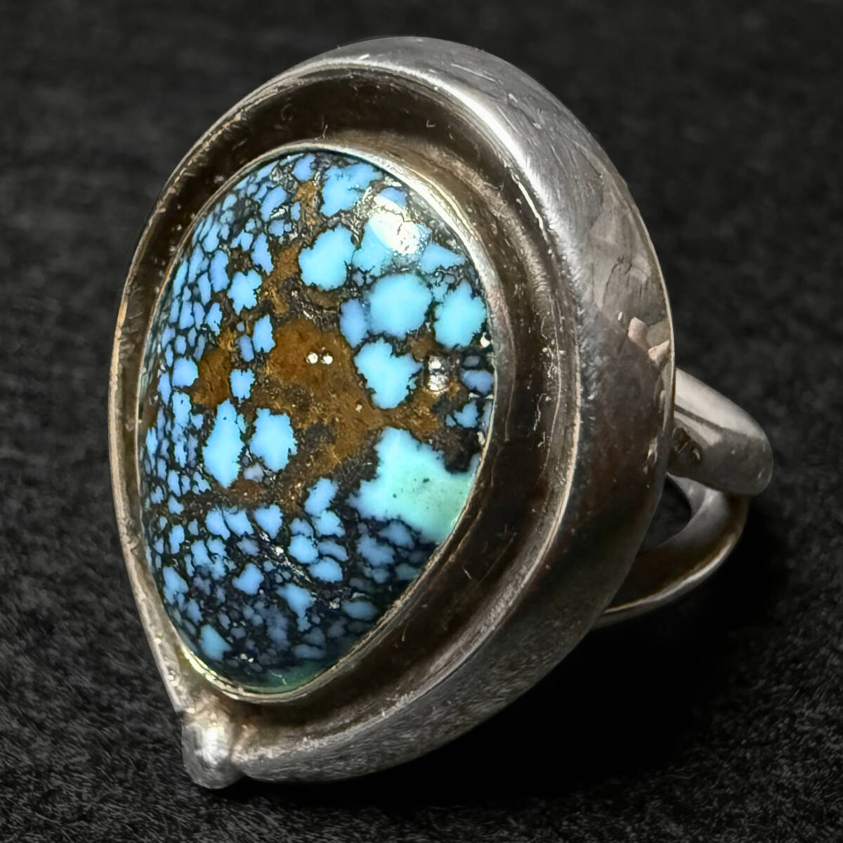 超希少! Navajo Lander Blue Turquoise ナバホ ランダーブルー ターコイズ リング インディアンジュエリー Old pawn オールドポーン 1970s拍卖