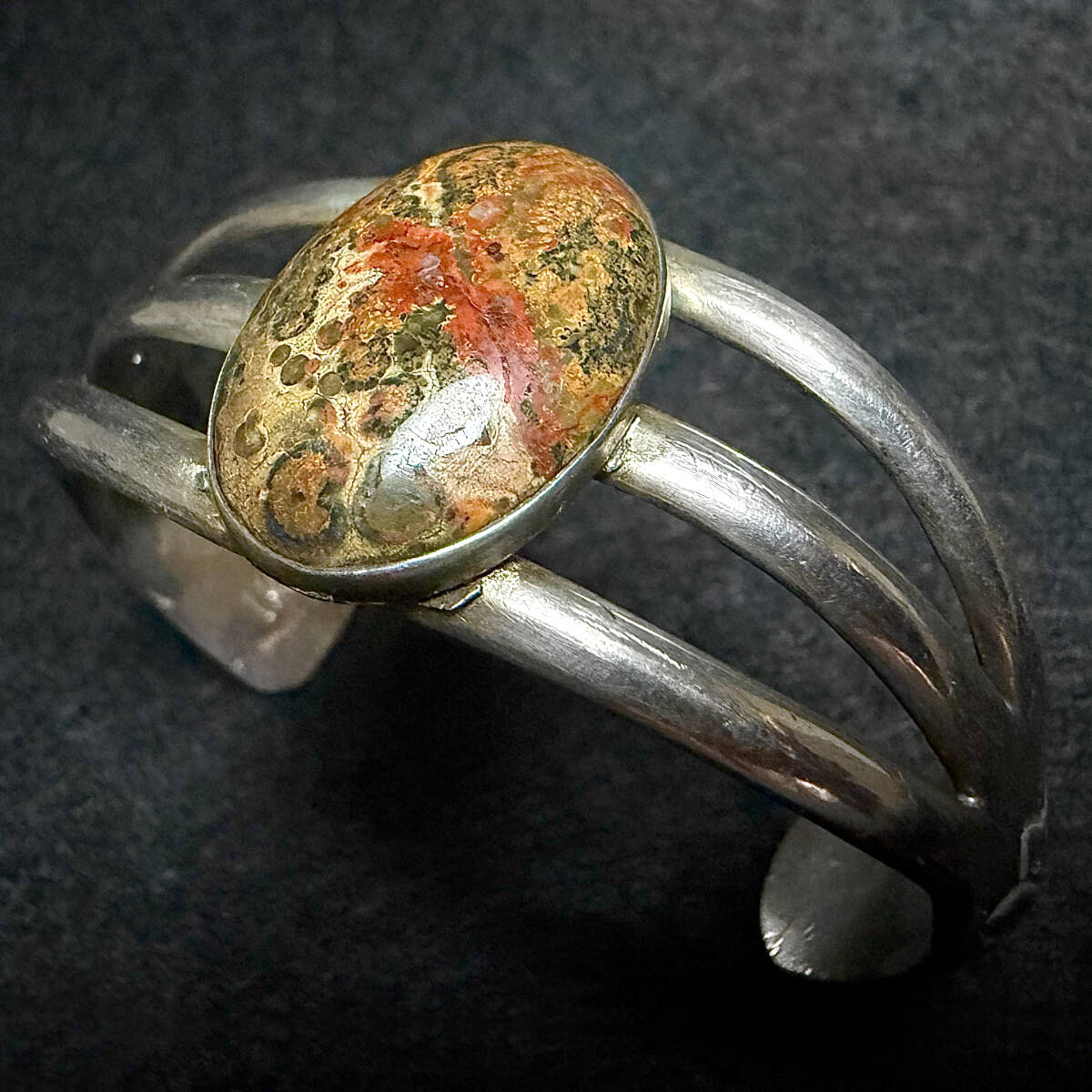 超希少! Navajo 故 Ivan Kee ナバホ アイバン キー ジャスパー スプリットバングル インディアンジュエリー Kenneth begay ケネス ビゲイ拍卖