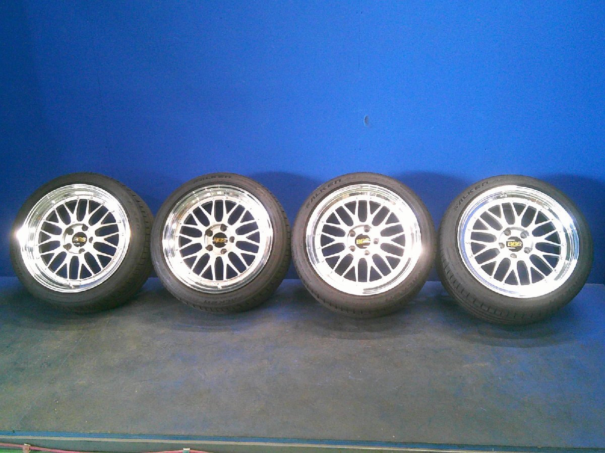 中古 美品 BBS LM194/LM115 18x9J/9.5J 5H 114.3 18インチ ファルケン 235/40R18 265/35R18 2023年製造 サマータイヤ 4本セット (棚107)拍卖