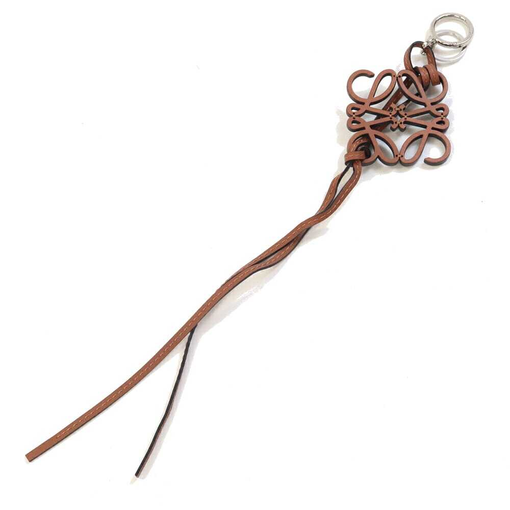 ロエベ バッグチャーム アナグラム C621232X83 TAN ブラウン レザー 中古 キーホルダー キーリング レディース拍卖