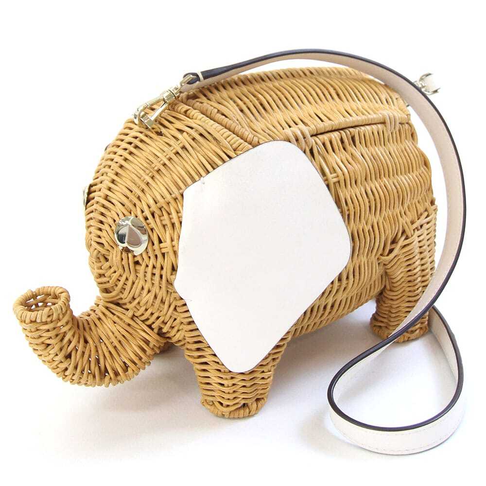 ケイトスペード ショルダーバッグ タイニー エレファント PXRUB236 ナチュラル ホワイト ラタン レザー 中古拍卖