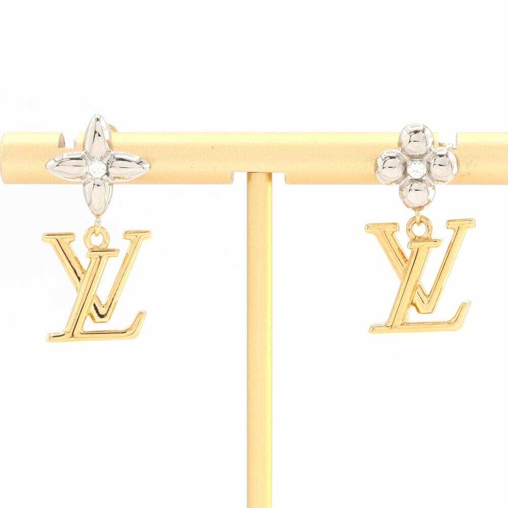 ルイヴィトン ピアス パンダントLV アイコニック フラワー M01287 ゴールド シルバー メタル 中古 イヤー拍卖