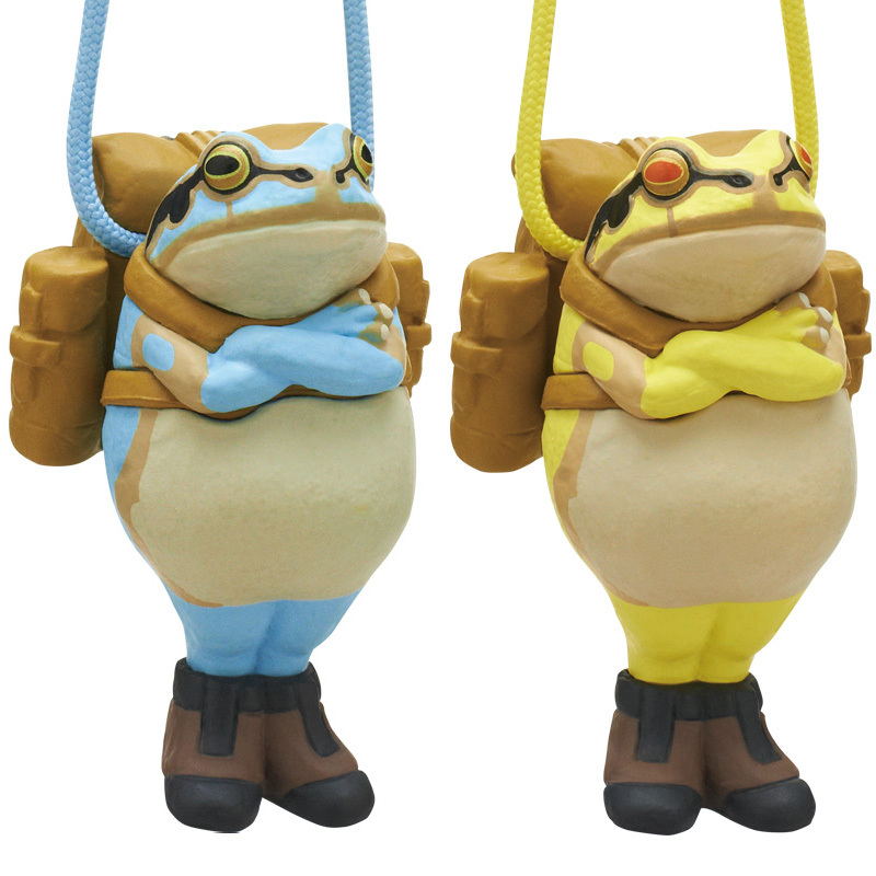 【即決/送料無料】新品 無事カエル ストラップ弐 幸福の黄色 水色 セット カエルの森工房 カプセルトイ 蛙 フィギュア ガシャ ガチャ 登山拍卖