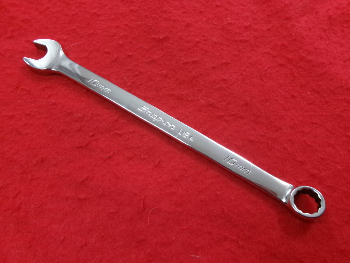 未使用 スナップオン Snap-on ギザ付 10mm フランクドライブプラス コンビネーションレンチ SOEXM10 PAT 5117714 オープンエンド 15°拍卖