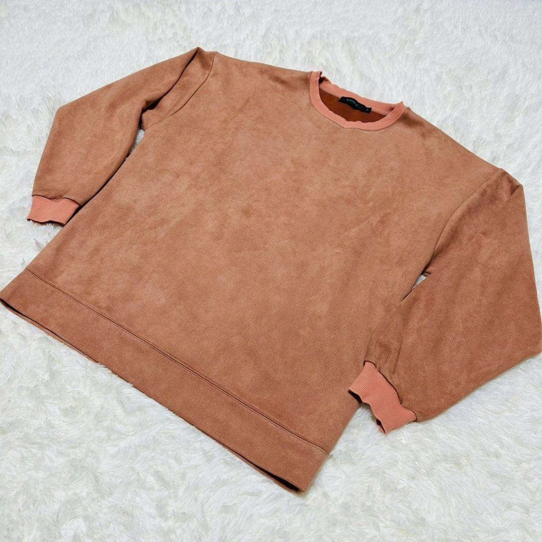 【レイジブルー】/スエード風 長袖カットソー/トレーナー/M/なめらか拍卖