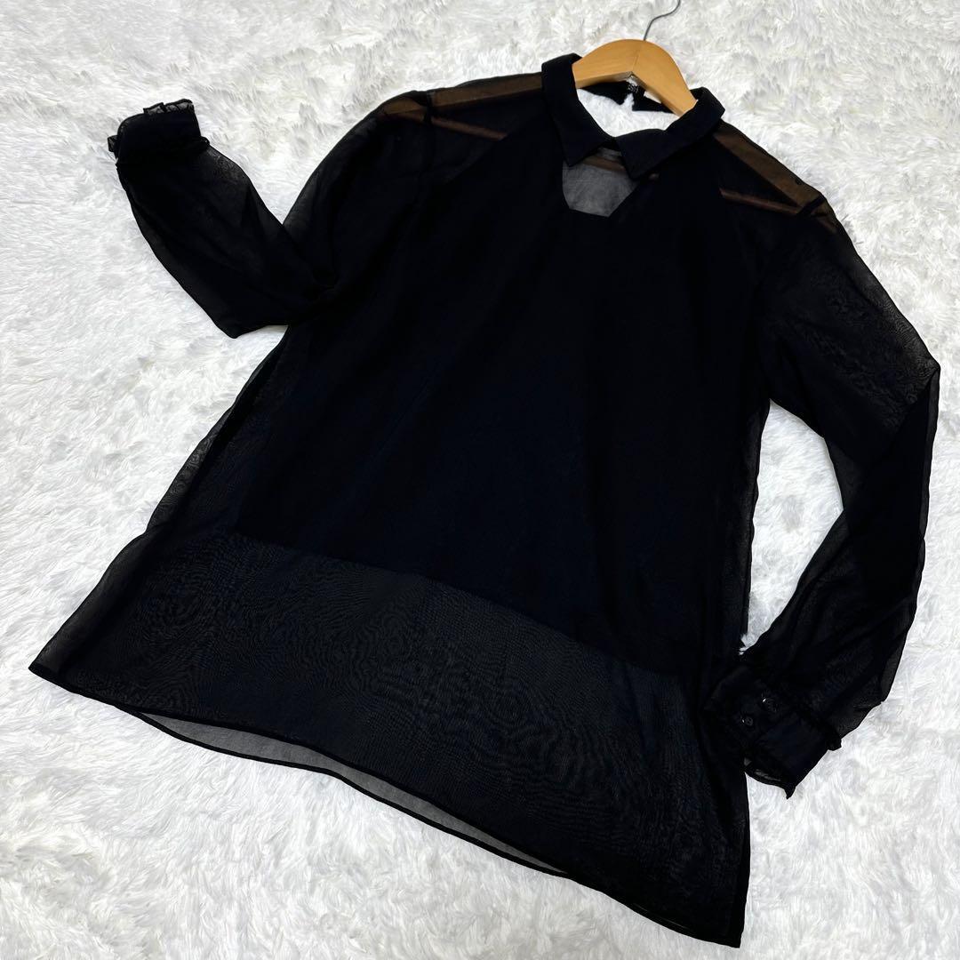 【スナイデル】/SNIDEL/ブラウス/長袖/フリー/襟付シアートップス/フリル拍卖