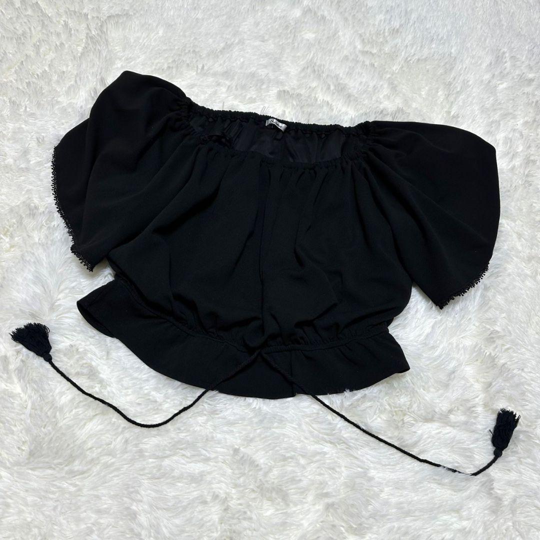 【シュリーブ】/オフショルダー/ブラック/トップス/黒/カットソー拍卖