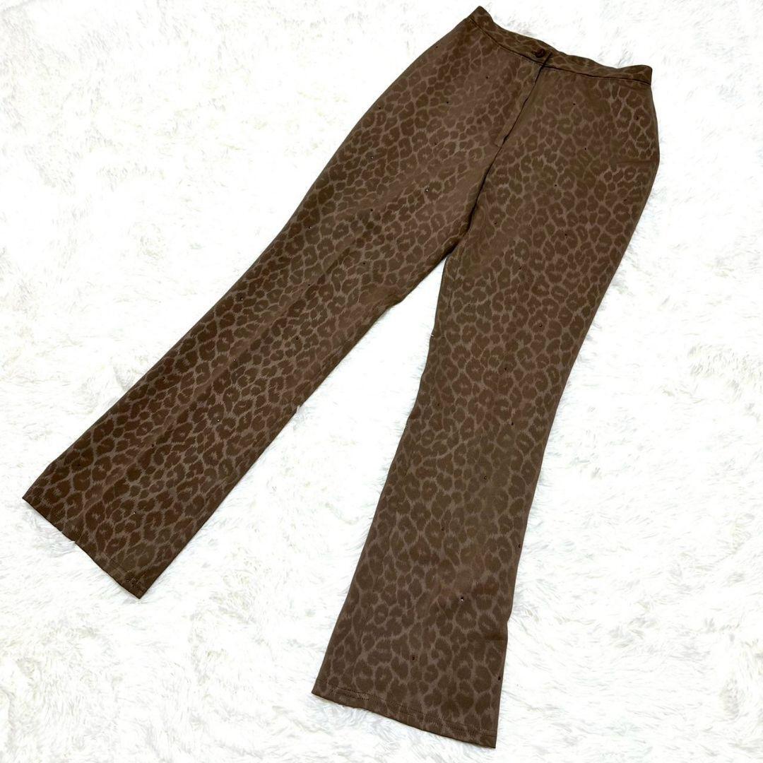 【伊太利屋】/フレアパンツ/ヒョウ柄/ブラウンベージュ/ イタリヤ/豹拍卖