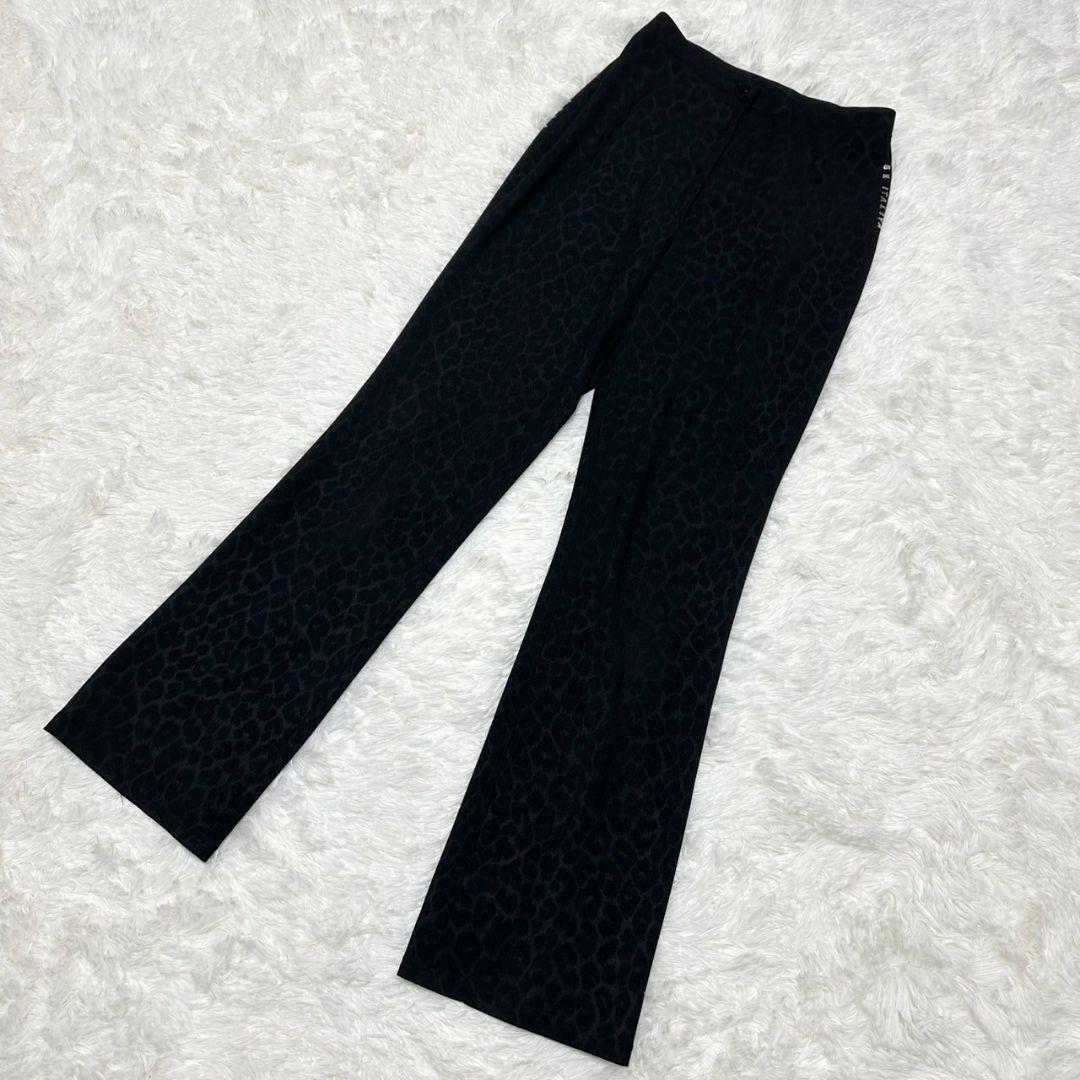 【伊太利屋】/ヒョウ柄/ブラック/フレアパンツ/S/イタリヤ/拍卖