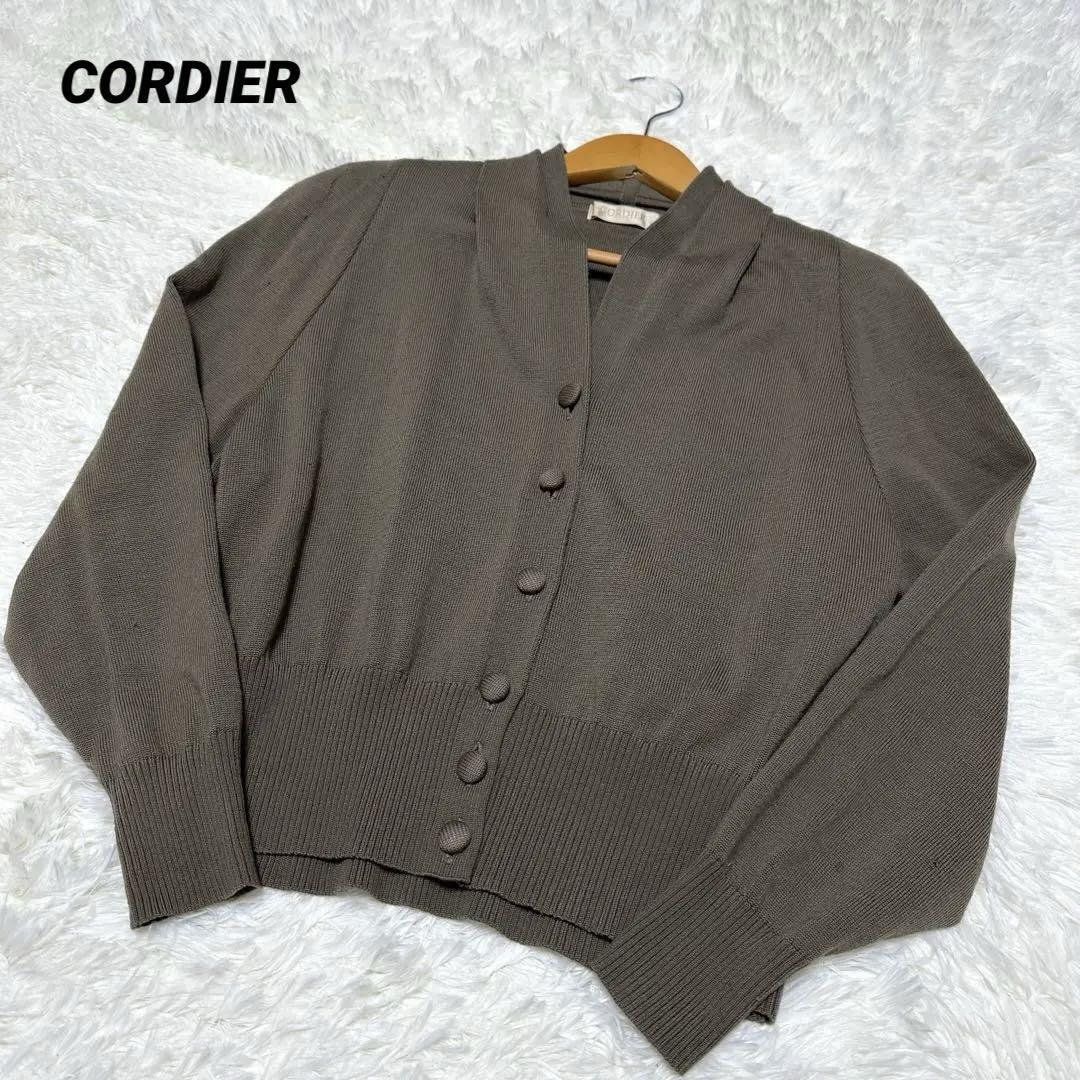 【コルディア】/カーディガン/(L)/ブラウン/長袖/ワールド/イタリー/古着拍卖