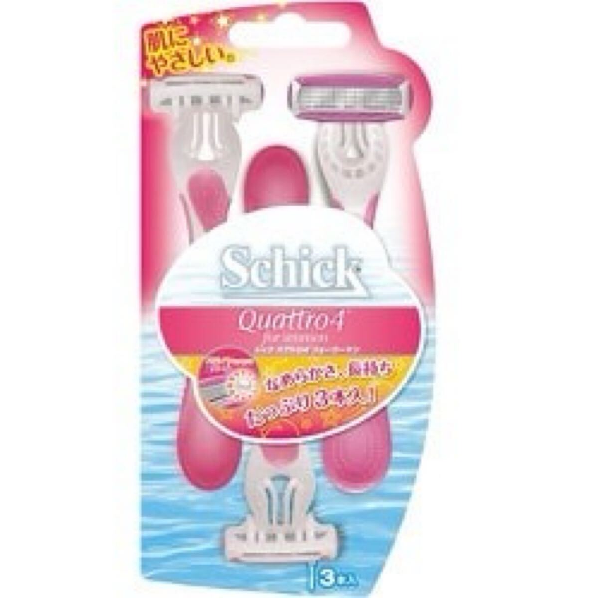 シック Schick カミソリ QUATTRO4(クアトロ4) ディスポ フォーウーマン ボディ用 3本入拍卖