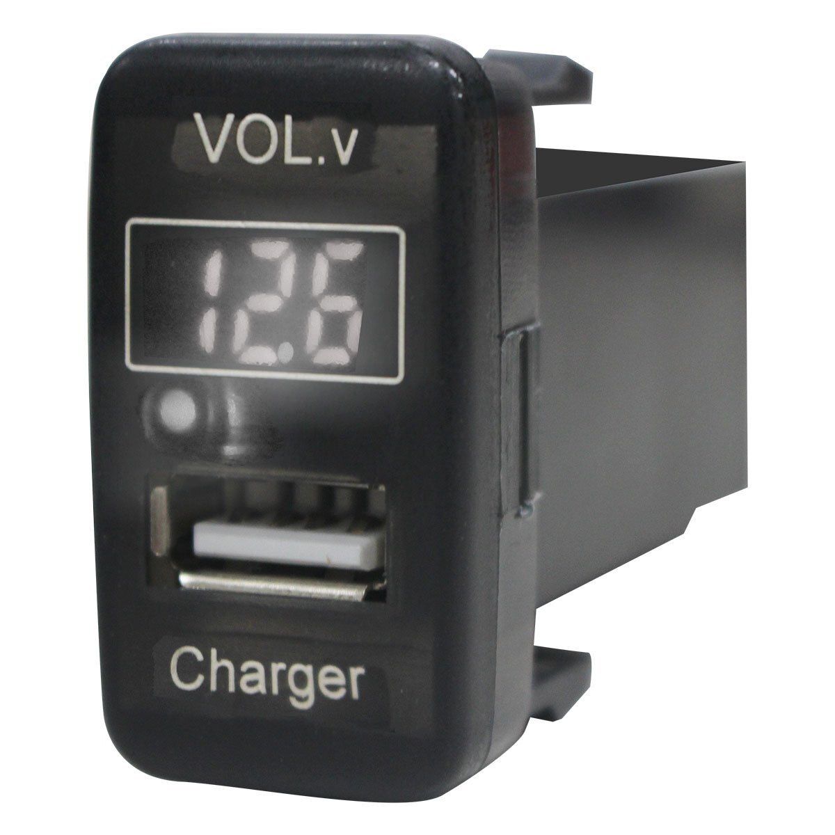 トヨタB ソニカ L405S/L415S H18.6~H21.4 LED発光:ホワイト 電圧計表示 USBポート 充電 12V 2.1A 増設 パネル USBスイッチホールカバー拍卖