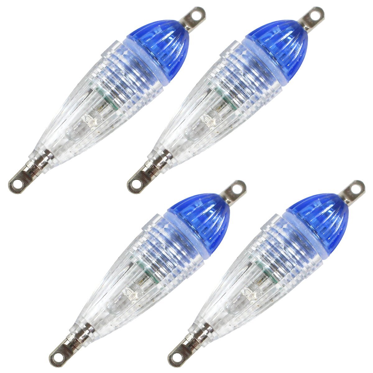 【送料220円】『青/ブルー 4本セット』集魚灯 夜釣り イカ釣り 水中ライト 6cm いか釣り アオリイカ コウイカ 水中 LEDライト 発光 4個拍卖