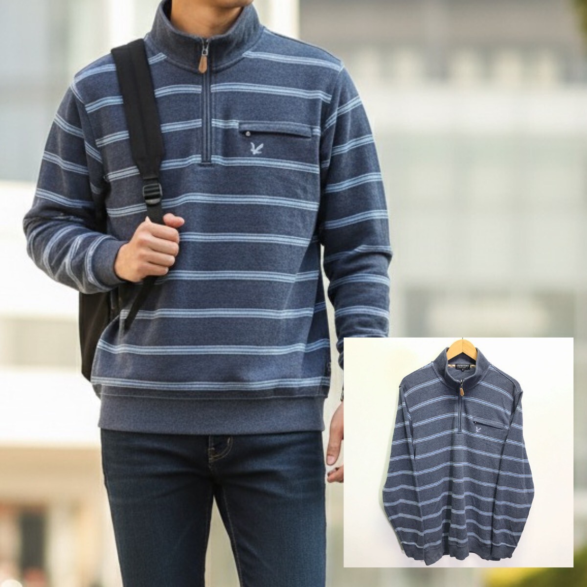 洗練された大人のブランド◎【LYLE&SCOTT】ライルアンドスコット スウェット トレーナー ハーフジップ ゴルフ ウエア グレー LL /Y33180ii拍卖