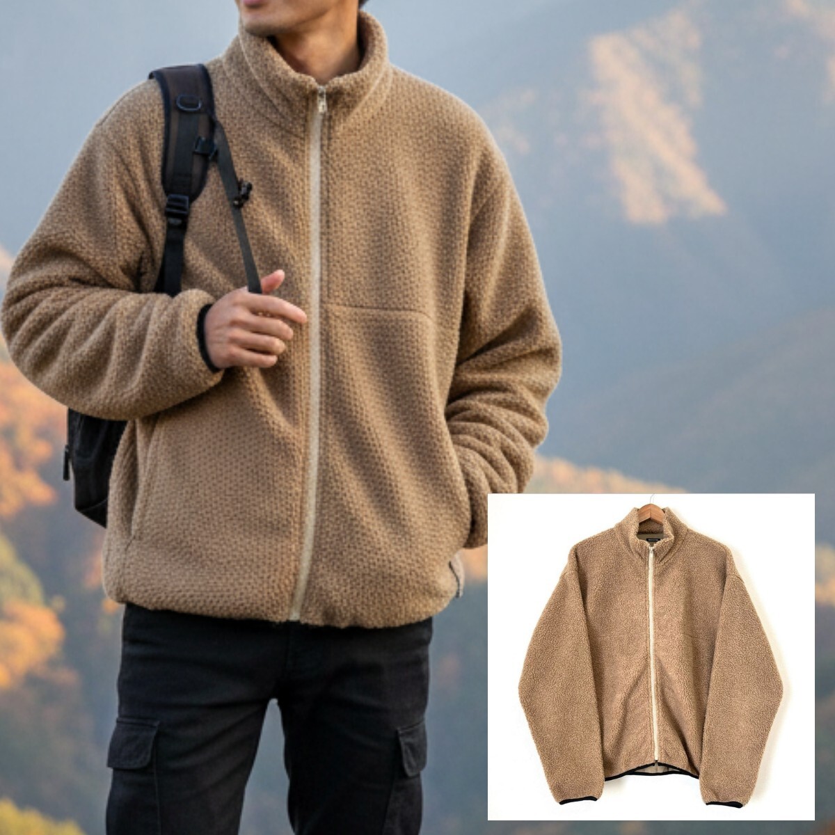 ボリューム感◎【FREAK'S STORE】フリークスストア ボア フリース ジャケット アウター ジップ 防寒 アウトドア 定番 ブラウン L/Y27030mQ拍卖