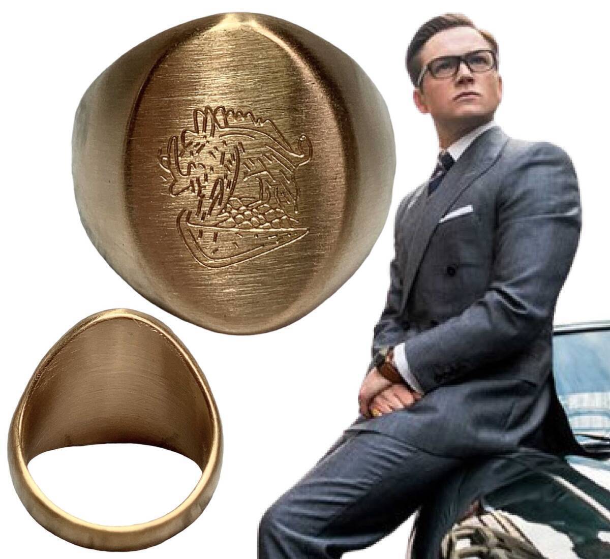 ◆同梱発送可◆「キングスマン 指輪/シグネットリング 15号 メタル製」fire_sale 【タグ:映画、アクセサリー】拍卖