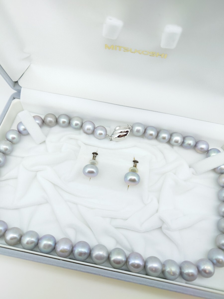 パール ネックレス イヤリング セット 留め具SLVER拍卖